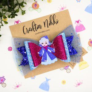 Handmade Fairy Godmother Glitter Hair Bow